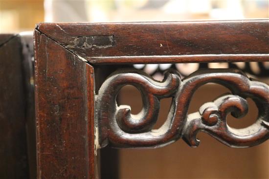Two Chinese hardwood tables W.45cm and 41cm